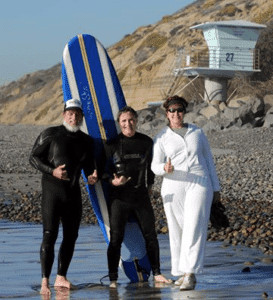 Dr. Dave Wineland learning to wind surf